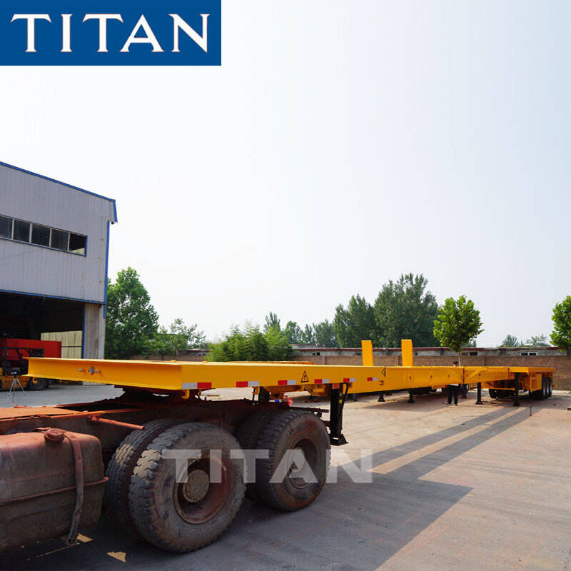 12.5 meters extend to 25 meters 3 axle flatbed trailers telescopic