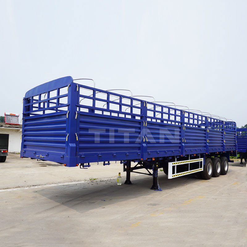 Dry cargo carrier dropside 3 axles drop flatbed trailer side board semi