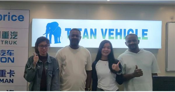 Guyana Customer Visited TITAN VHICLE to Buy 3 Axle Semi Flatbed Trailer