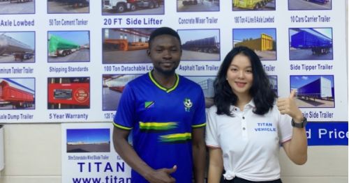 Rwanda Customers Bought Semi Fuel Tanker Trailer from TITAN Vehicle