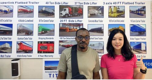Customer from Angola Visit TITAN to Buy Tri Axle Low Bed Trailer