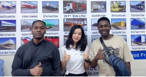 Customers from Cote d'Ivoire Visit TITAN to Buy Folding Gooseneck Trailer