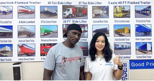 Zambian Customers Come to Titan Vehicle to Order 4 Axle Semi Flatbed Trailer