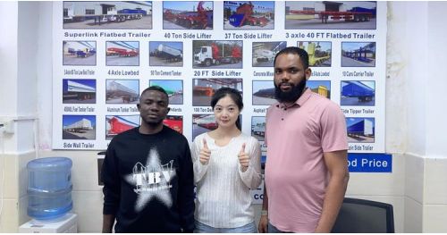 Nigerian Customers Come to TITAN to Buy 2 Axle RGN Trailer