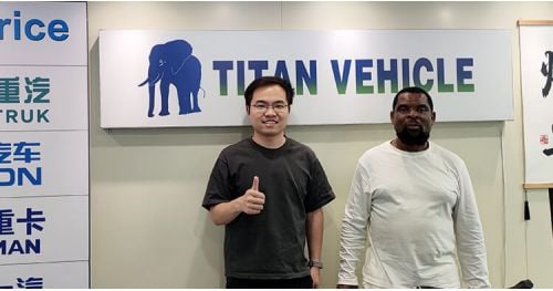 Barbados Customers Visit Titan Vehicle to Purchase 4 Axle Dump Semi Trailer