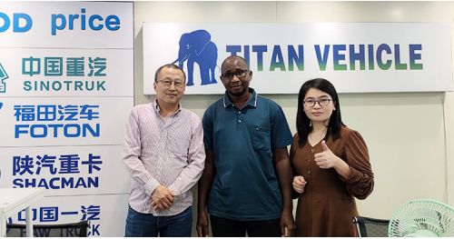 Zambia Customers Came to TITAN Vehicle to Purchase Tipper Trailer