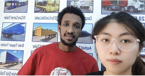 Tanzania Customer Came to TITAN Vehicle to Purchase Tractor Tipper Trailer