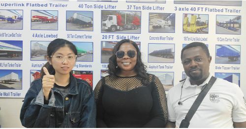Zambia Customer Came to TITAN Vehicle to Purchase Grain Transport Trailer   