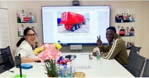 Customer from Jamaica Came to TITAN to Buy Dump Truck Trailer