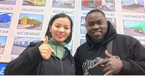 Senegalese Customers Visited Titan Vehicle and Purchased a 3 Axle Semi Dump Trailer