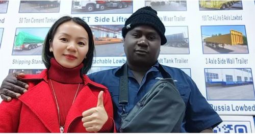 Gambia Customer Visit TITAN and Buy 3 Units of Flatbed Trailers