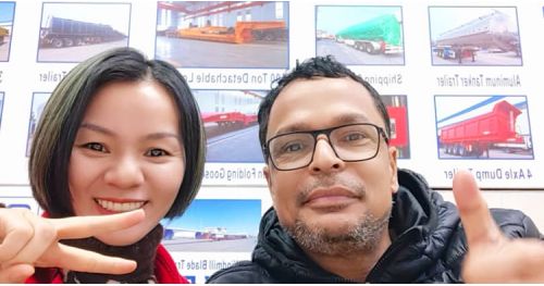 Philippines Customers Visited Titan and Purchased 3 Axle Semi Low Bed Trailer