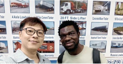 Kenyan Customer Visit TITAN to Purchased 40Ft Semi Flat Bed Trailer