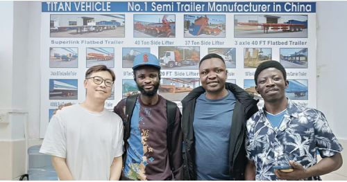 Zambia Customers Visited Titan and Purchased Bulk Cement Tanker Trailer