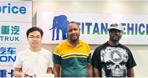 Ghana Customer Visit TITAN to Buy Tri Axle Detachable Lowboy Gooseneck Trailer 