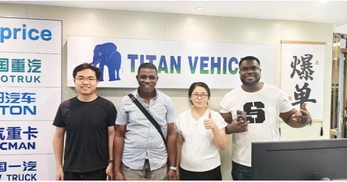 Costa Rica Customers Came to Titan to Buy 3 Axle 40 Feet Flatbed Trailer