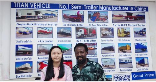 Nigeria Customer Visited TITAN to Buying 3 Axle 80 Ton Lowboy Trailer