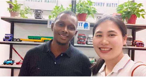 Cameroonian Customers Came to Titan to Buy Tri Axle Flatbed Trailer