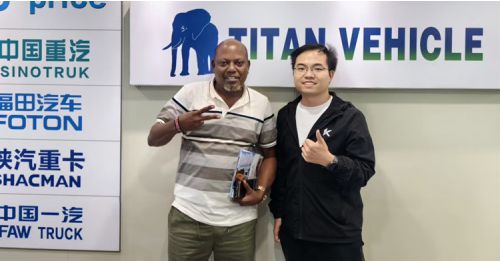 Zambia Customer Visit TITAN to Buy 2 Axle 25CBM Cement Tanker Trailer