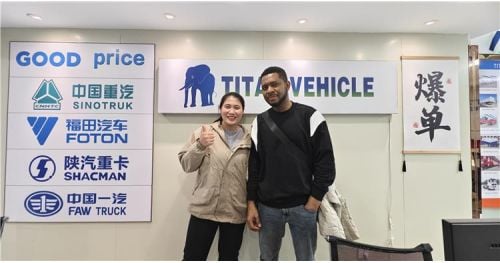 Sierra Leone Customer Come to TITAN to Buy 60 Ton Dump Semi Trailer