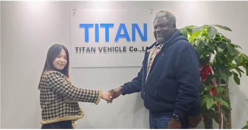 Benin Customers Visited TITAN and Bought 100 Ton Low Bed Trailer