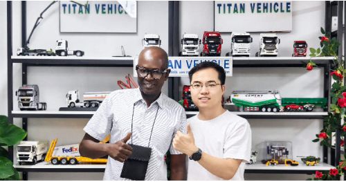 Tanzania Customer Visited TITAN and Purchased Semi Tipper Trailer
