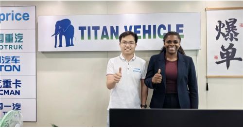 Angola Customer Visited TITAN and Purchased 60 Ton Dump Trailer