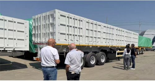 Chilean Customers Visit TITAN Factory to Buy Side Tipper Trailer
