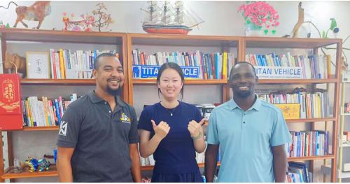 Jamaican Customers Visited Titan and Purchased Container Skeletal Trailers