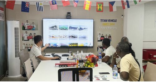 Customers from Ivory Coast Visit TITAN to Buy Tri Axle Trailer