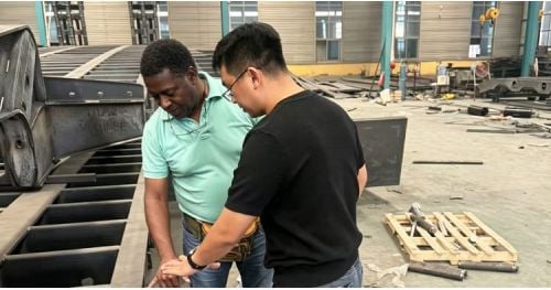 Customer from Tanzania Visited TITAN Purchased Semi Low Bed Trailer 