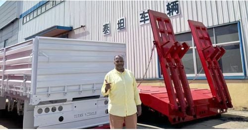 Zambian Customer Visit TITAN to Buy Tri Axle Grain Semi Trailer