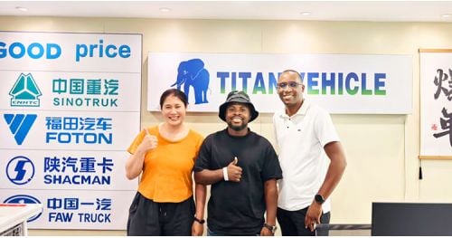 Ugandan Customer Visited Titan and Purchased Tri Axle Flatbed Trailer