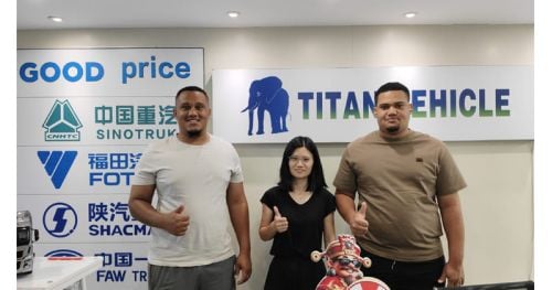 Zimbabwe Customers Visited Titan and Purchased Flatbed Trailer
