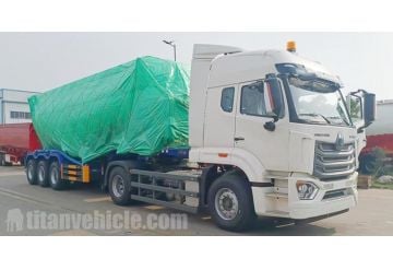 42cbm Dry Bulk Cement Tanker Trailer Ready Ship to Dominican