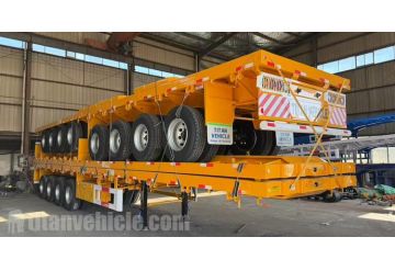4 Axle Flatbed Trailers Ready Ship to Ghana