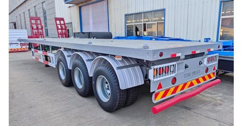 3 Axle Flatbed Trailer On Sale Discount FOB Price 9100 USD