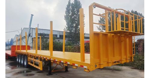 4 Axle 13.5M Flatbed Trailer with Stanchion FOB Price 9500 USD