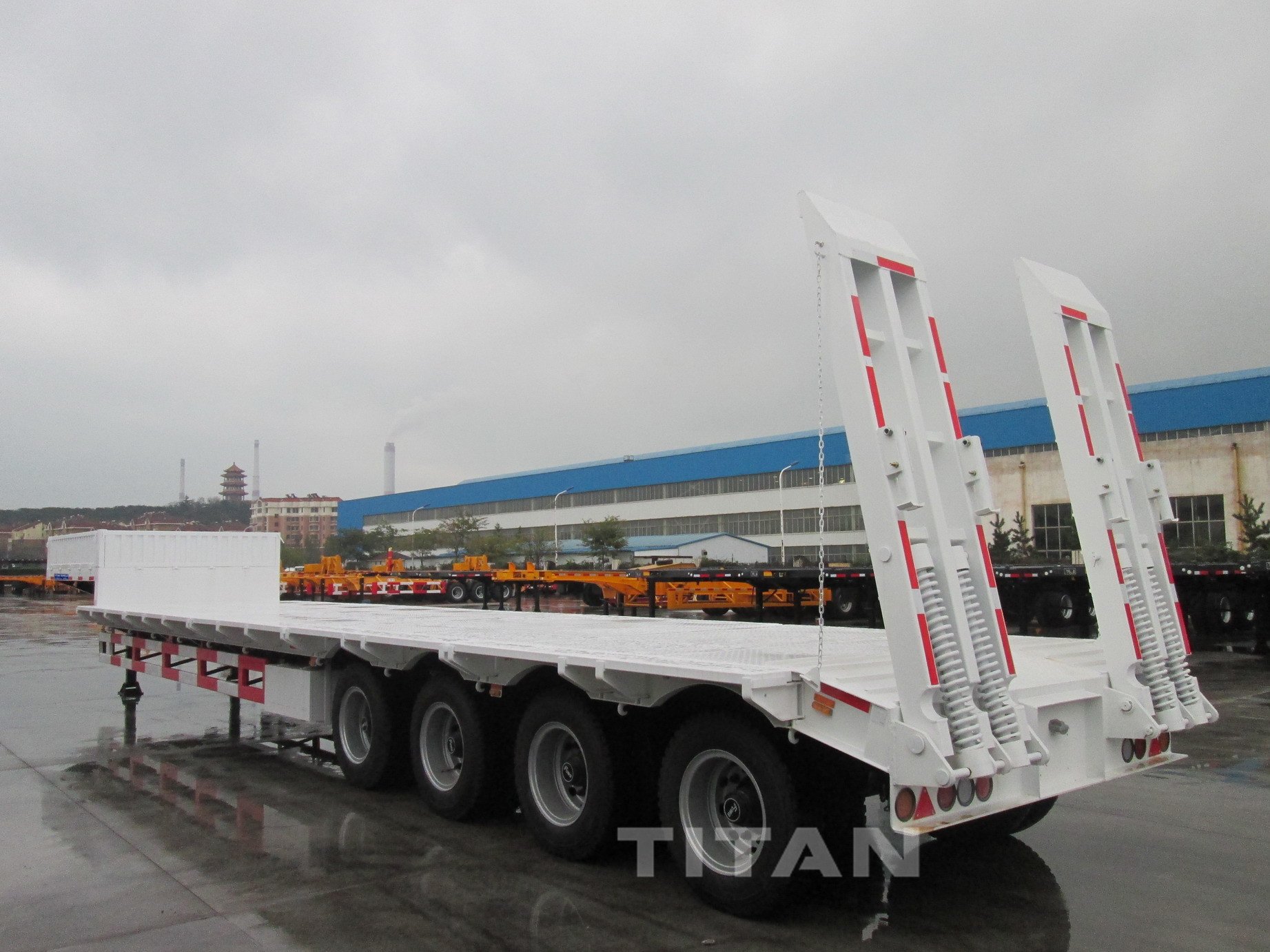 Hydraulic 2 axle 3 axle 4 axle Lowbed 80 ton 100 ton 120 ton 150 ton low loaders semi Trailer with sidewall