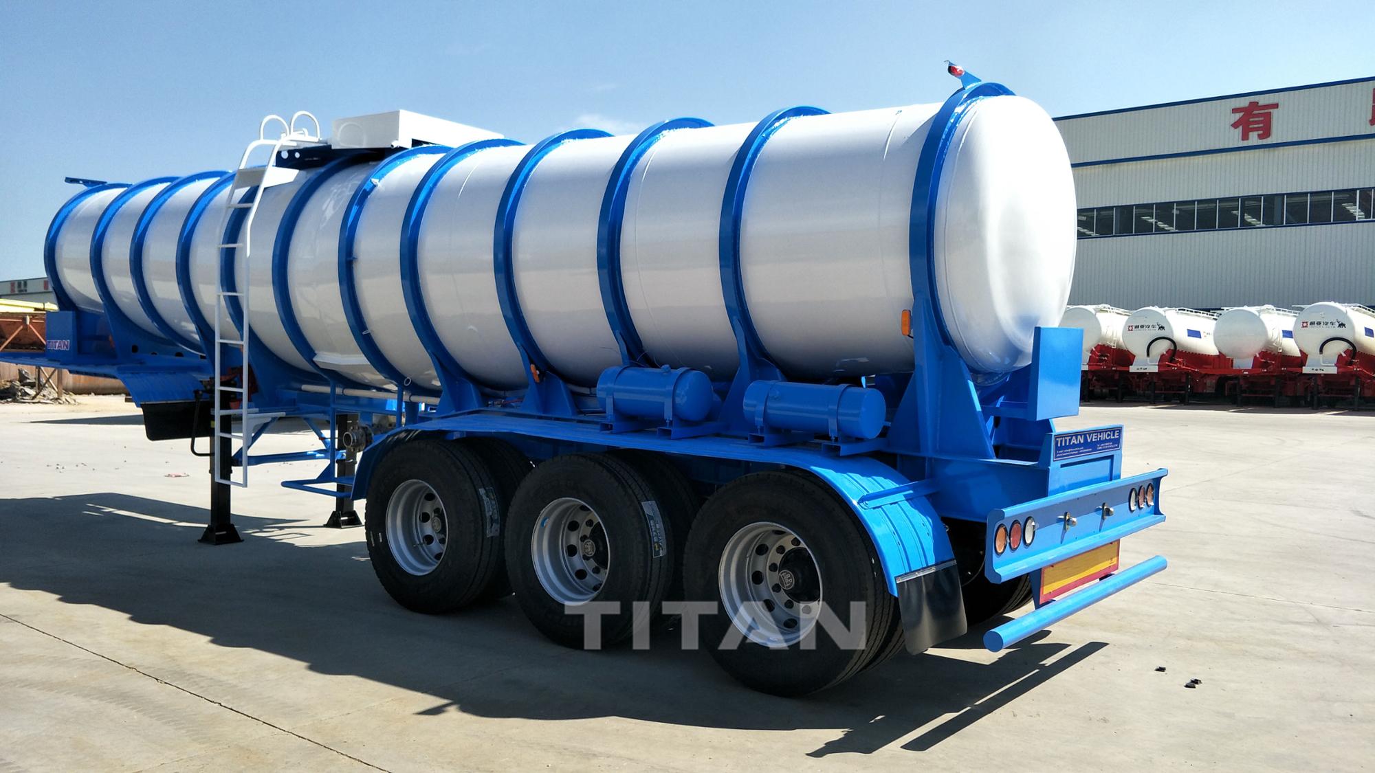 small tank chemical transport 19m3 Tri-axle 98% sulfuric acid tanker semi trailer for sale