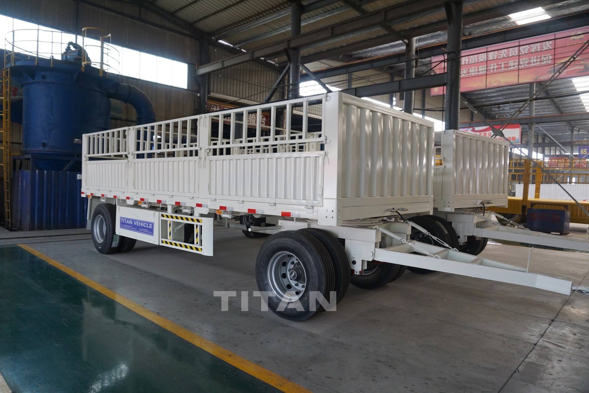 TITAN 3 axles drawbar trailer with 30 ton loading capacity