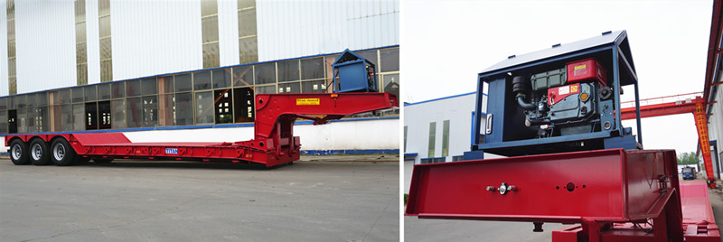 80 tons removable gooseneck RGN lowboy trailer for sale in Tanzania