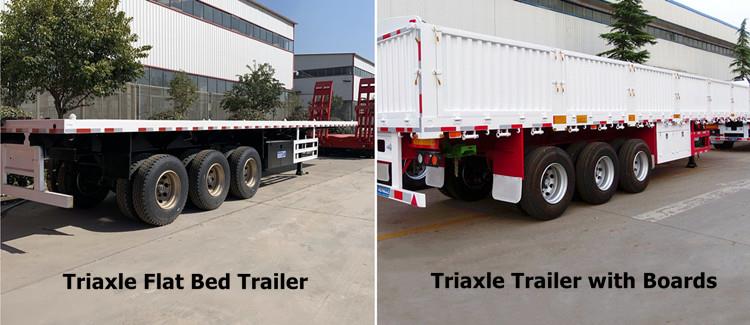 Tri Axle Trailer for Sale  Different Types of 12m Tri Axle Flatbed Trailer