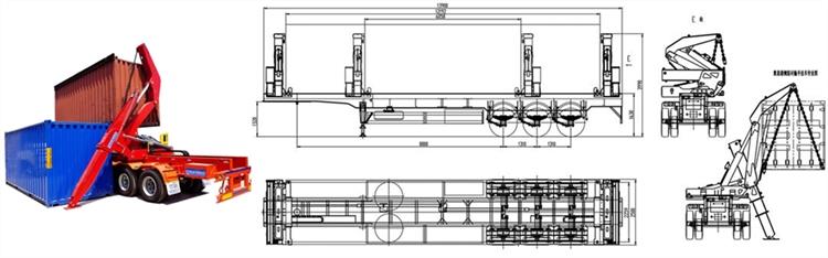 Drawing of 45 Ton Side Lifter Trailer