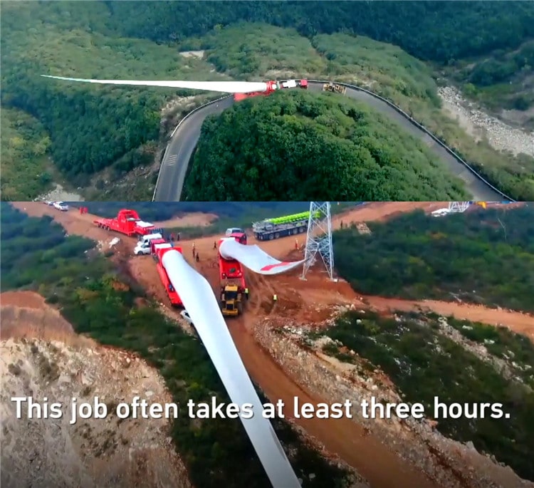 wind turbine blade transport trailer