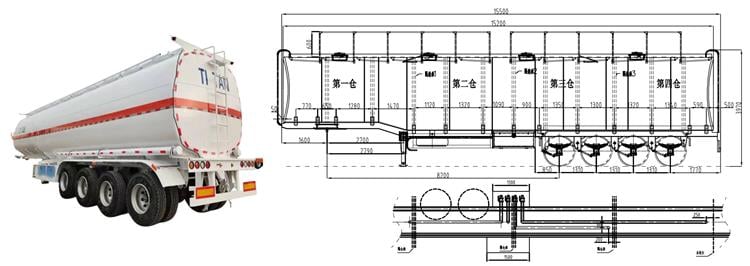 38000 Ltr Palm Oil Tanker for Sale Price, Dimension, Configure, Specification, Capacity, Drawing