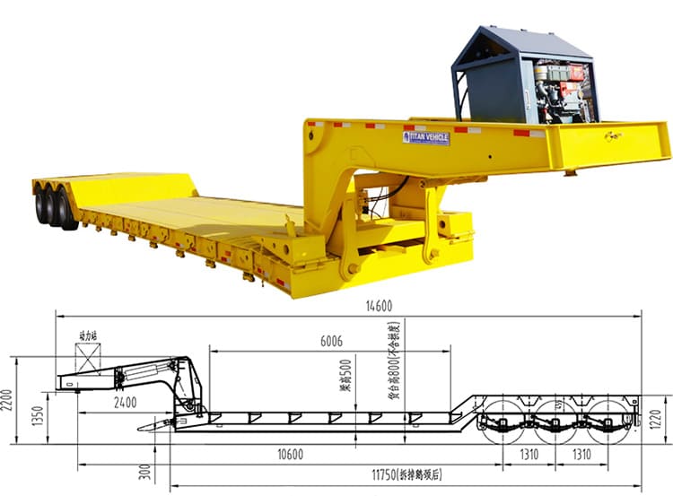 How long is a detachable gooseneck lowboy trailer