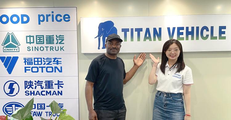 Customer Visiting TITAN's Guangzhou Office for Tri Axle Flatbed Trailer