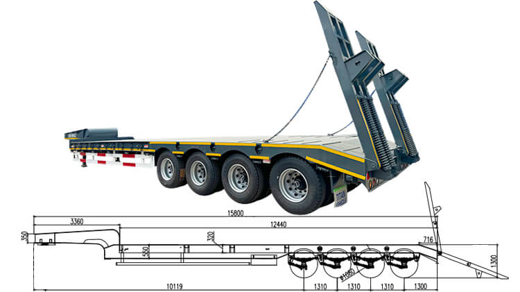 100 ton Low Bed Trailer Price in Namibia
