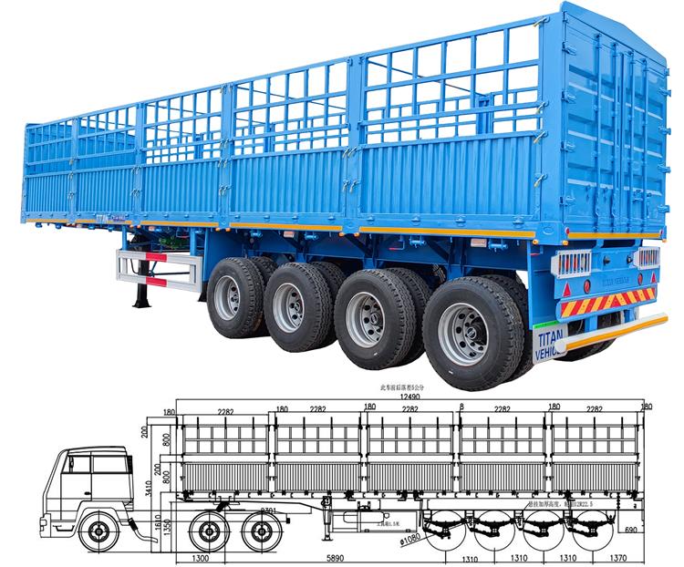 4 Axle Fence Cargo Trailer for Sale Near Me In Nigeria Lagos